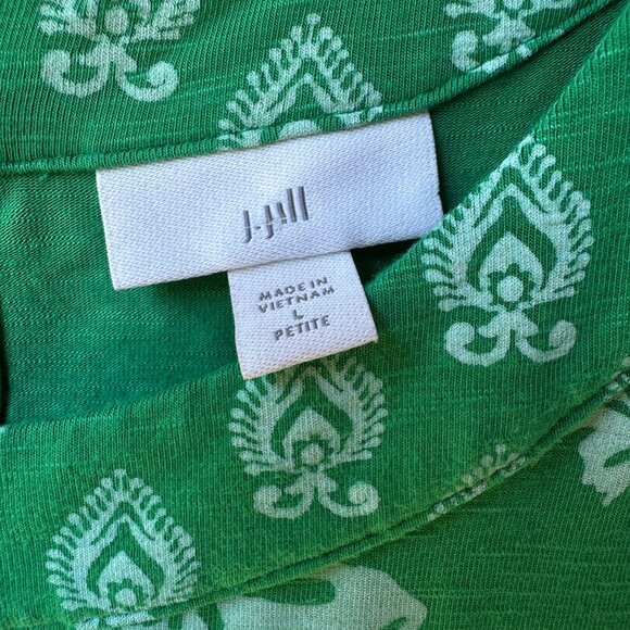 EUC J. Jill Green Sleeveless Floral Print Maxi Dress in Women's Large Petite - Picture 3 of 10